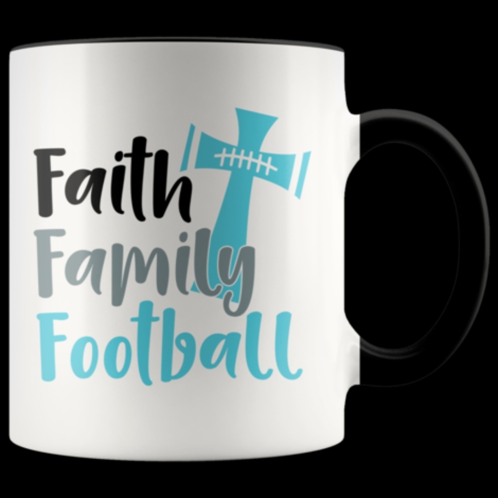 Faith Family Football Mug